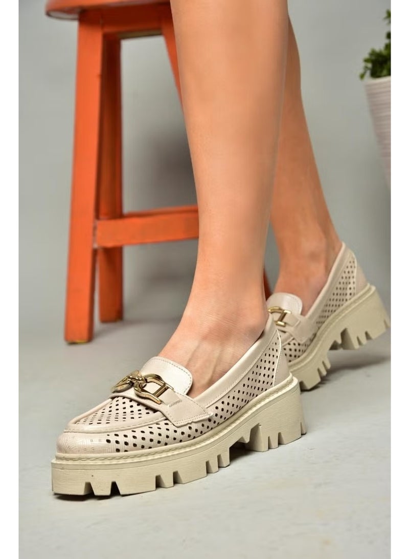 Fox Shoes S250242609 Beige Thick-Sole Women's Shoes - Image 5